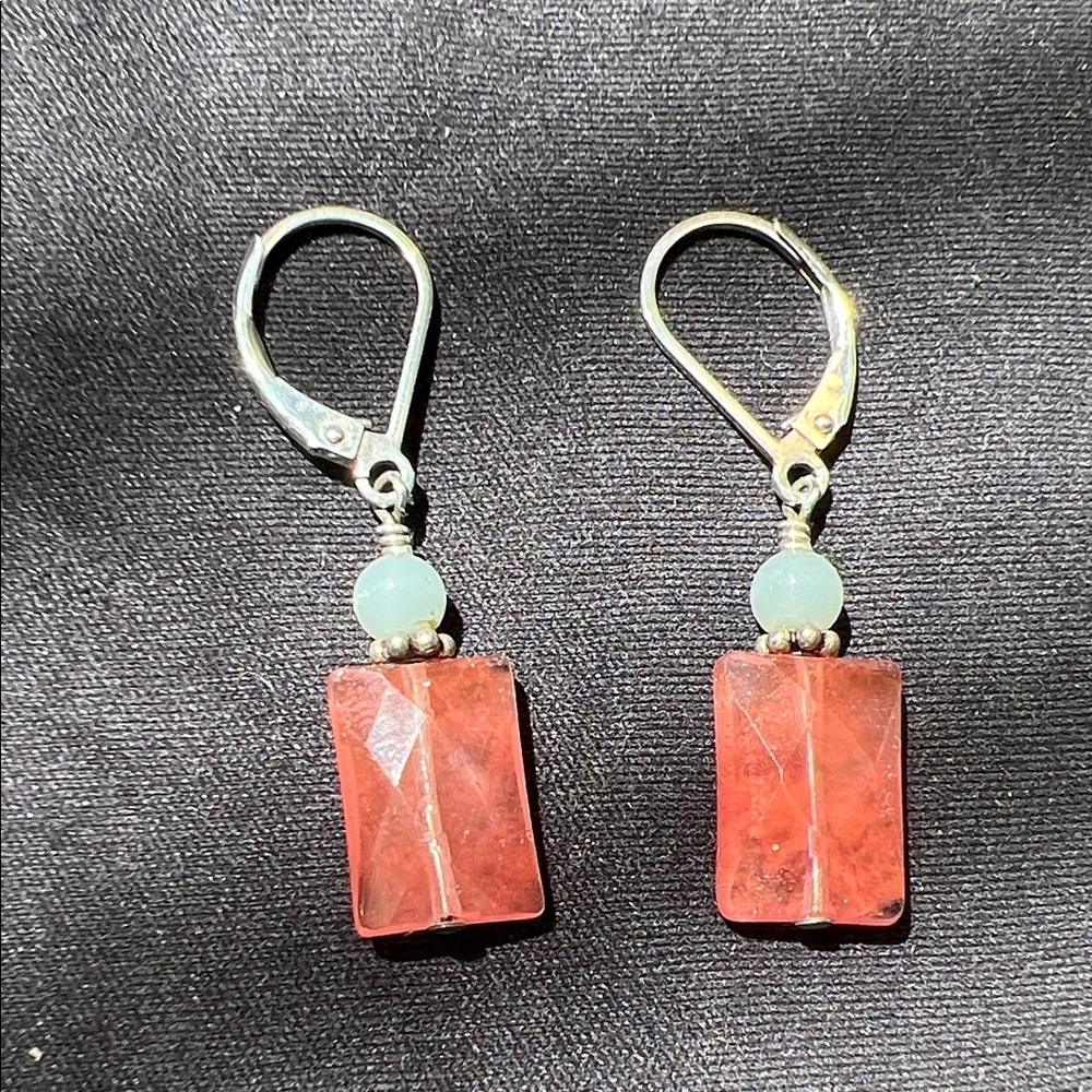 Sterling Silver & Quartz Drop Earrings